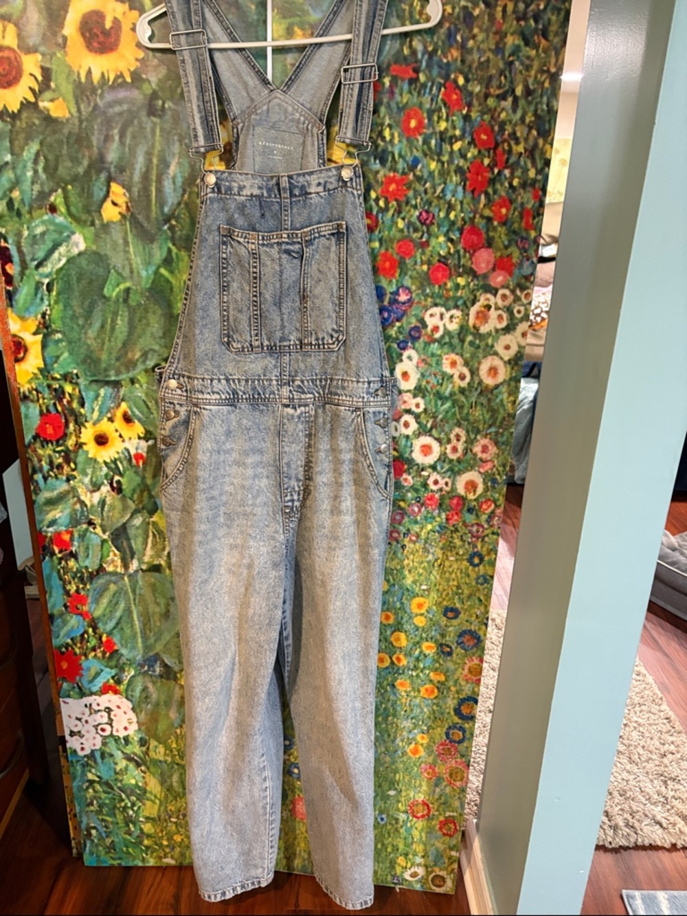 Aeropostale Light Blue Denim Overalls with Bib Pocket